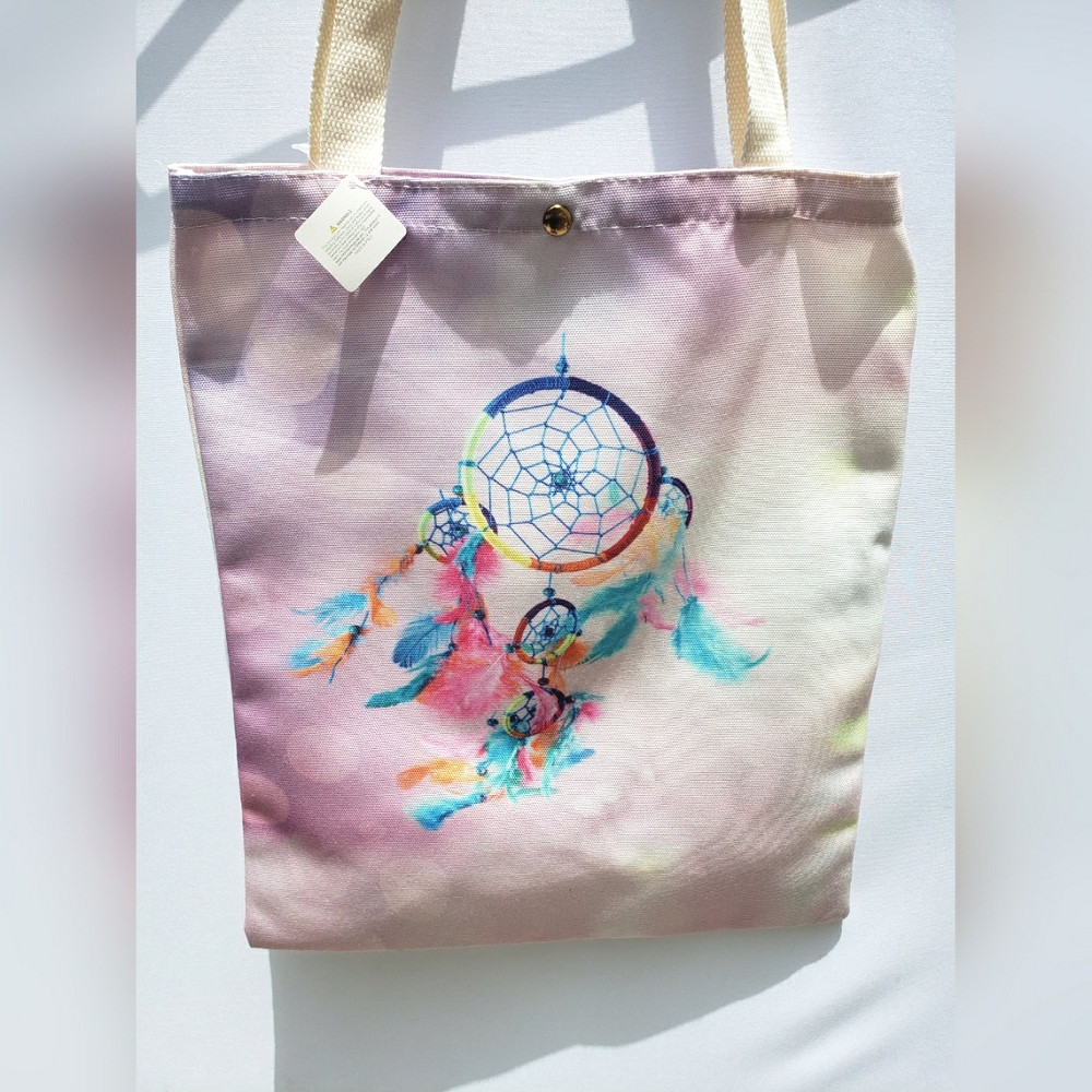 Princess Pink Purple Dream Catcher Big Cavas Tote Bag New With Tags